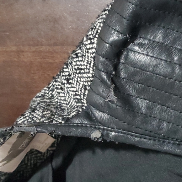 Forever 21 womens cropped twead/ faux leather jacket blazer, size XS - Picture 12 of 13